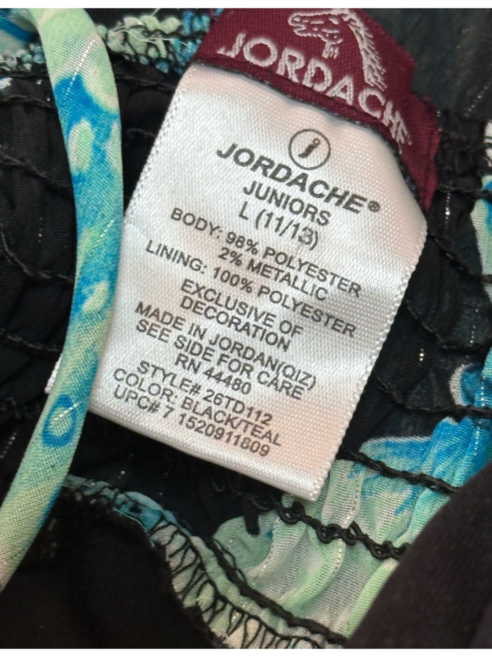 Jordache Butterfly Halter Top Juniors L Black Blue Y2K Handkerchief Hem - Picture 3 of 6